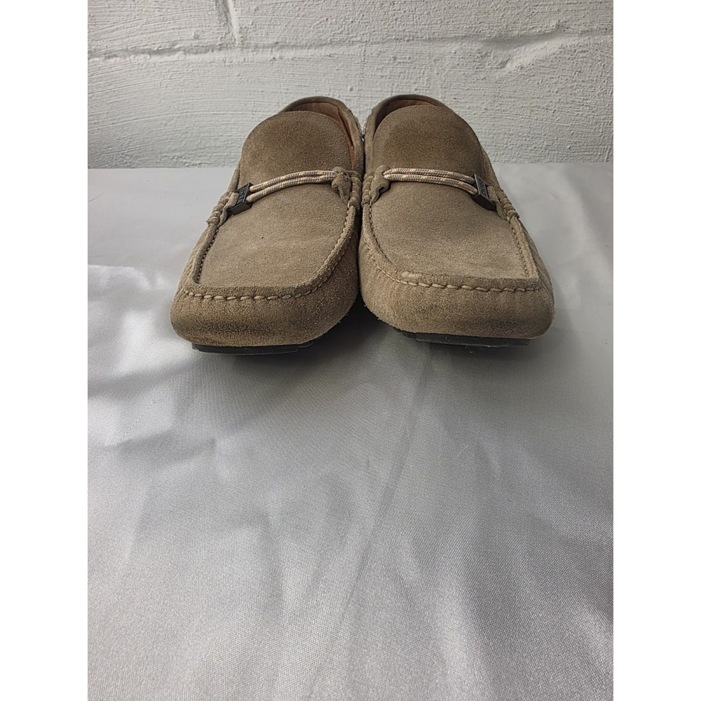Hugo Boss Driving Loafer Shoes Men's 41/US 8 Taupe Suede Metal Logo Made In Ital - Picture 7 of 11